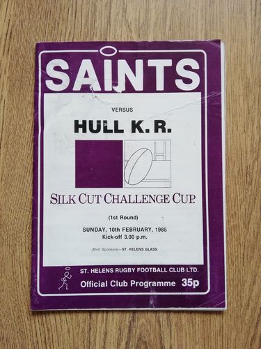 St Helens v Hull KR Feb 1985 Challenge Cup Rugby League Programme