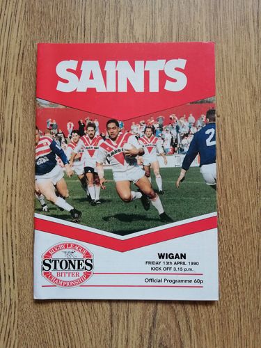 St Helens v Wigan Apr 1990 Rugby League Programme