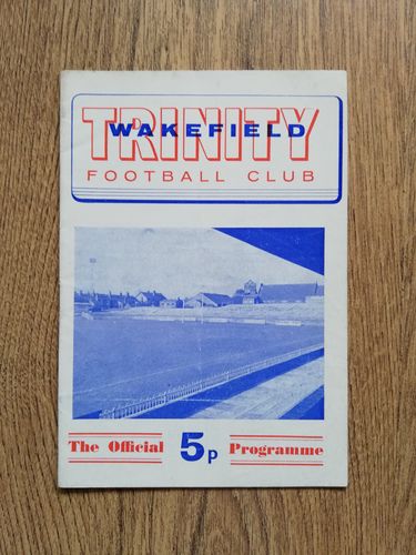 Wakefield Trinity v Wigan Aug 1971