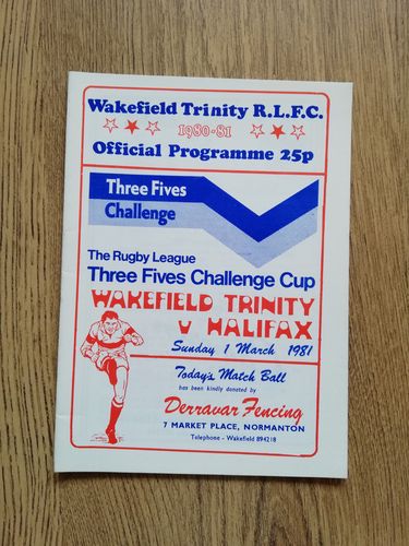 Wakefield Trinity v Halifax Mar 1981 Challenge Cup