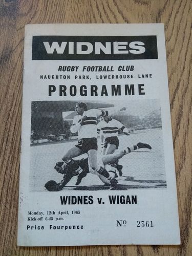 Widnes v Wigan Apr 1965 Rugby League Programme