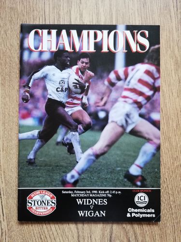 Widnes v Wigan Feb 1990 Rugby League Programme