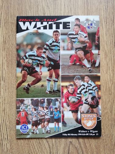 Widnes v Wigan Feb 1994 Rugby League Programme