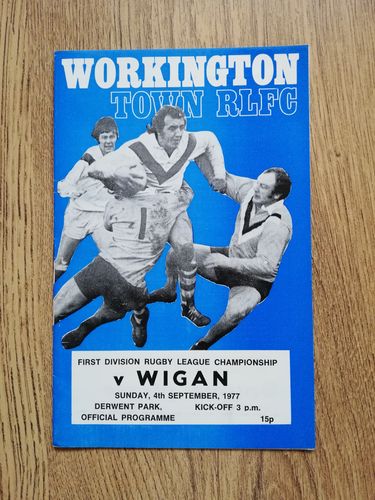 Workington v Wigan Sept 1977 Rugby League Programme