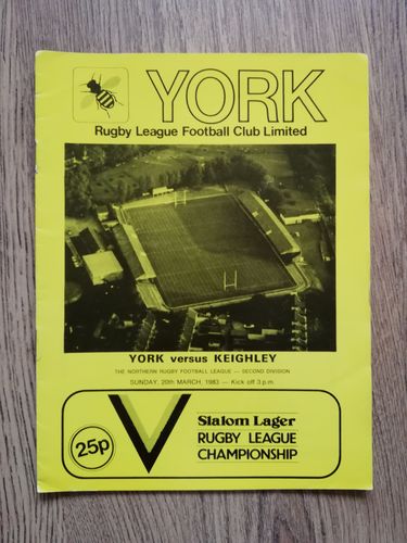 York v Keighley Mar 1983 Rugby League Programme