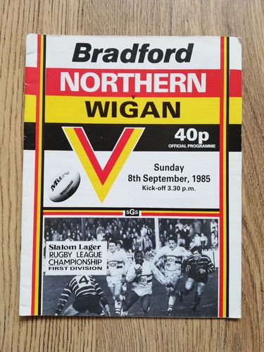Bradford Northern v Wigan Sept 1985