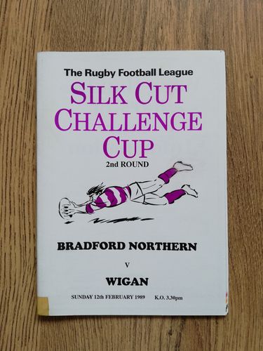 Bradford Northern v Wigan Feb 1989 Challenge Cup Rugby League Programme
