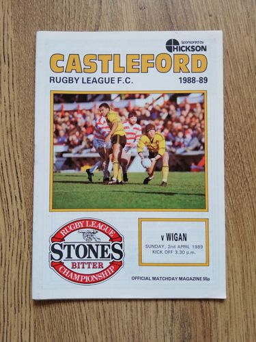 Castleford v Wigan Apr 1989 Rugby League Programme