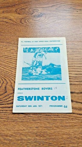 Featherstone Rovers v Swinton Jan 1971 Rugby League Programme