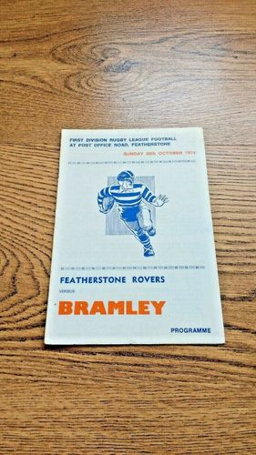 Featherstone Rovers v Bramley Oct 1974 Rugby League Programme