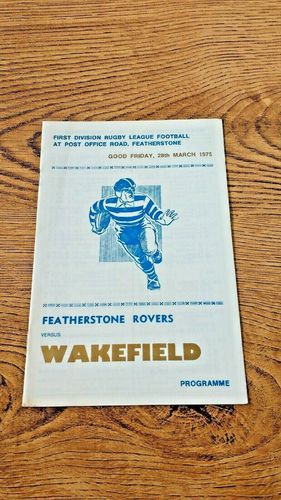 Featherstone Rovers v Wakefield Mar 1975 Rugby League Programme
