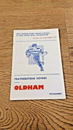 Featherstone Rovers v Oldham Sept 1975 Rugby League Programme