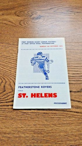 Featherstone Rovers v St Helens Oct 1975 Rugby League Programme