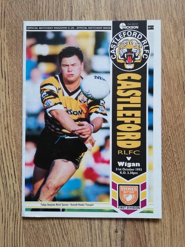 Castleford v Wigan Oct 1993 Rugby League Programme