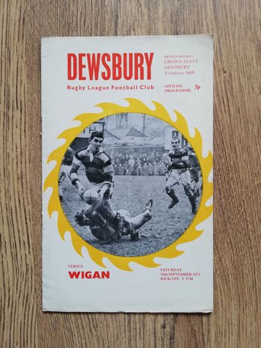 Dewsbury v Wigan Sept 1971 Rugby League Programme