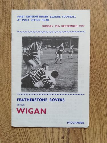 Featherstone v Wigan Sept 1977 Rugby League Programme