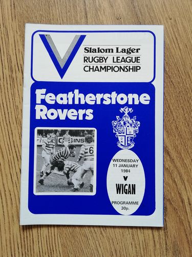 Featherstone v Wigan Jan 1984 Rugby League Programme