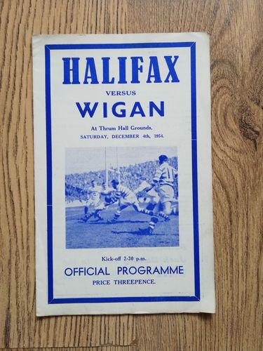 Halifax v Wigan Dec 1954 Rugby League Programme