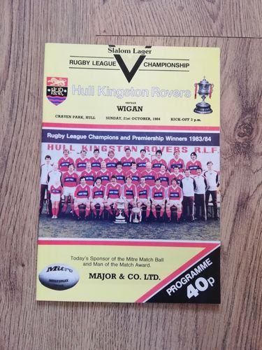 Hull KR v Wigan Oct 1984 Rugby League Programme