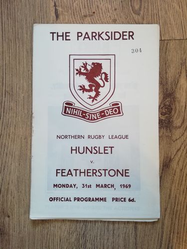 Hunslet v Featherstone Mar 1969 Rugby League Programme