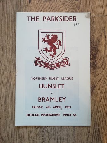 Hunslet v Bramley Apr 1969 Rugby League Programme
