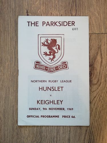 Hunslet v Keighley Nov 1969 Rugby League Programme