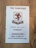 Hunslet v Doncaster Mar 1971 Rugby League Programme