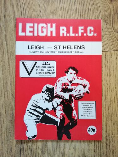 Leigh v St Helens Nov 1983 Rugby League Programme