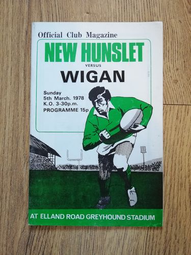 New Hunslet v Wigan Mar 1978 Rugby League Programme