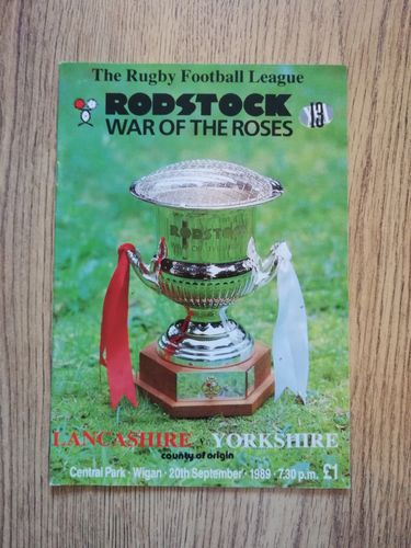 Lancashire v Yorkshire Sept 1989 Rugby League Programme