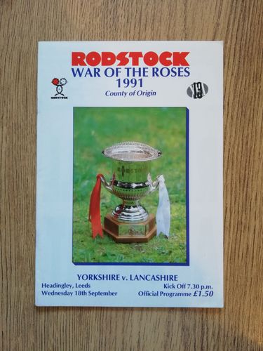 Yorkshire v Lancashire Sept 1991 Rugby League Programme
