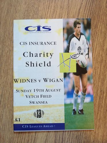 Widnes v Wigan Aug 1990 Charity Shield Rugby League Programme