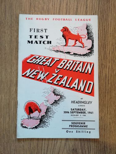 Great Britain v New Zealand 1961 1st Test Rugby League Programme