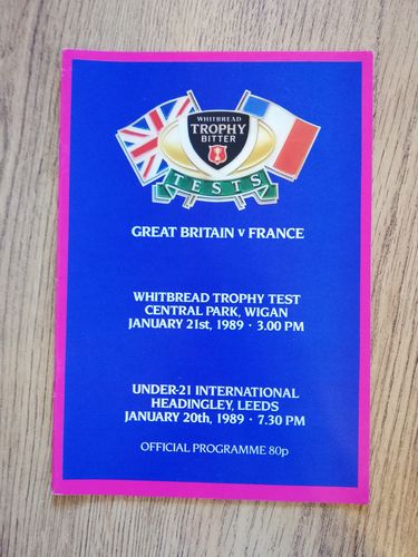 Great Britain v France Jan 1989 Rugby League Programme