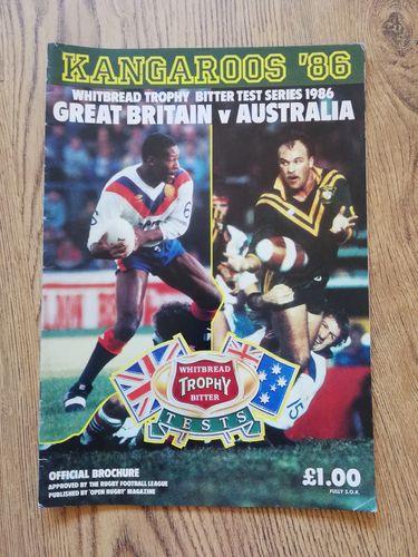 Great Britain v Australia 1986 Rugby League Test Series Brochure