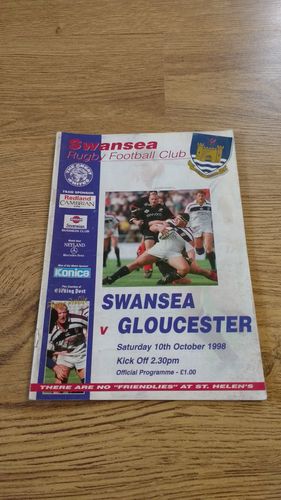 Swansea v Gloucester Oct 1998 Rugby Programme