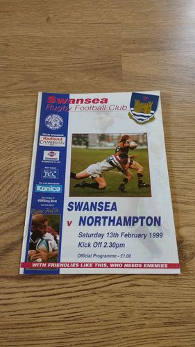 Swansea v Northampton Feb 1999 Rugby Programme