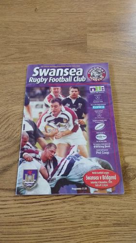 Swansea v Bridgend Dec 1999 Rugby Programme