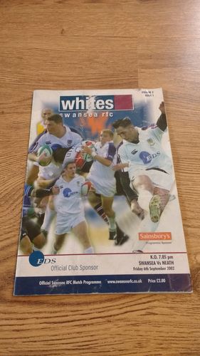 Swansea v Neath Sept 2002 Rugby Programme