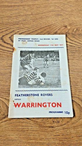 Featherstone Rovers v Warrington May 1977 Premiership Trophy Rugby League Programme