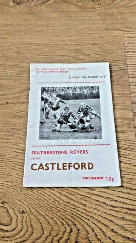 Featherstone Rovers v Castleford Mar 1978 Challenge Cup Rugby League Programme