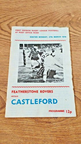 Featherstone Rovers v Castleford Mar 1978 Rugby League Programme
