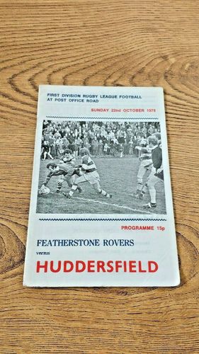 Featherstone Rovers v Huddersfield Oct 1978 Rugby League Programme