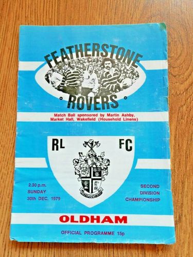 Featherstone Rovers v Oldham Dec 1979 Rugby League Programme