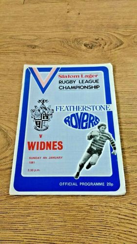 Featherstone Rovers v Widnes Jan 1981 Rugby League Programme