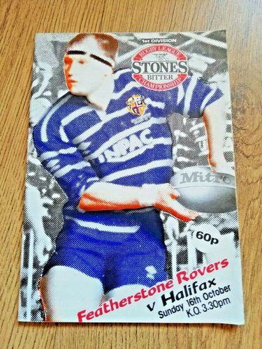 Featherstone Rovers v Halifax Oct 1988 Rugby League Programme