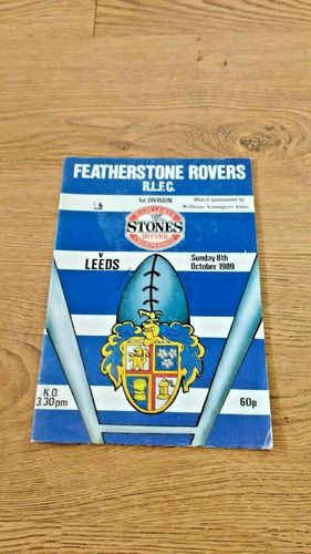 Featherstone Rovers v Leeds Oct 1989 Rugby League Programme
