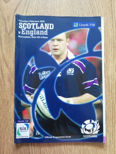 Scotland v England Feb 2002 Rugby Programme