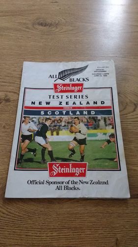 New Zealand v Scotland 2nd Test 1990 Rugby Programme