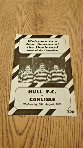 Hull v Carlisle Aug 1983 Rugby League Programme